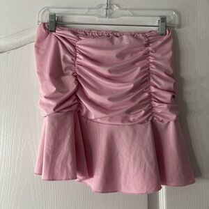 Amazon Pink Ruched Mini Skirt